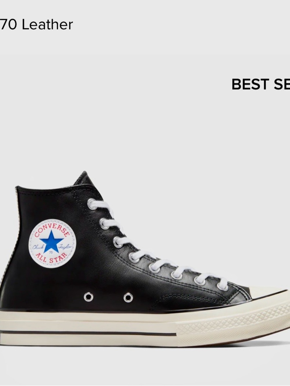 Converse Black High Top Leather Sneakers with White Accents - NWT, never worn ⭐️